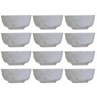 Conjunto com 12 Tigelas M Germer Edros em Porcelana Branca - 600 ml - 1