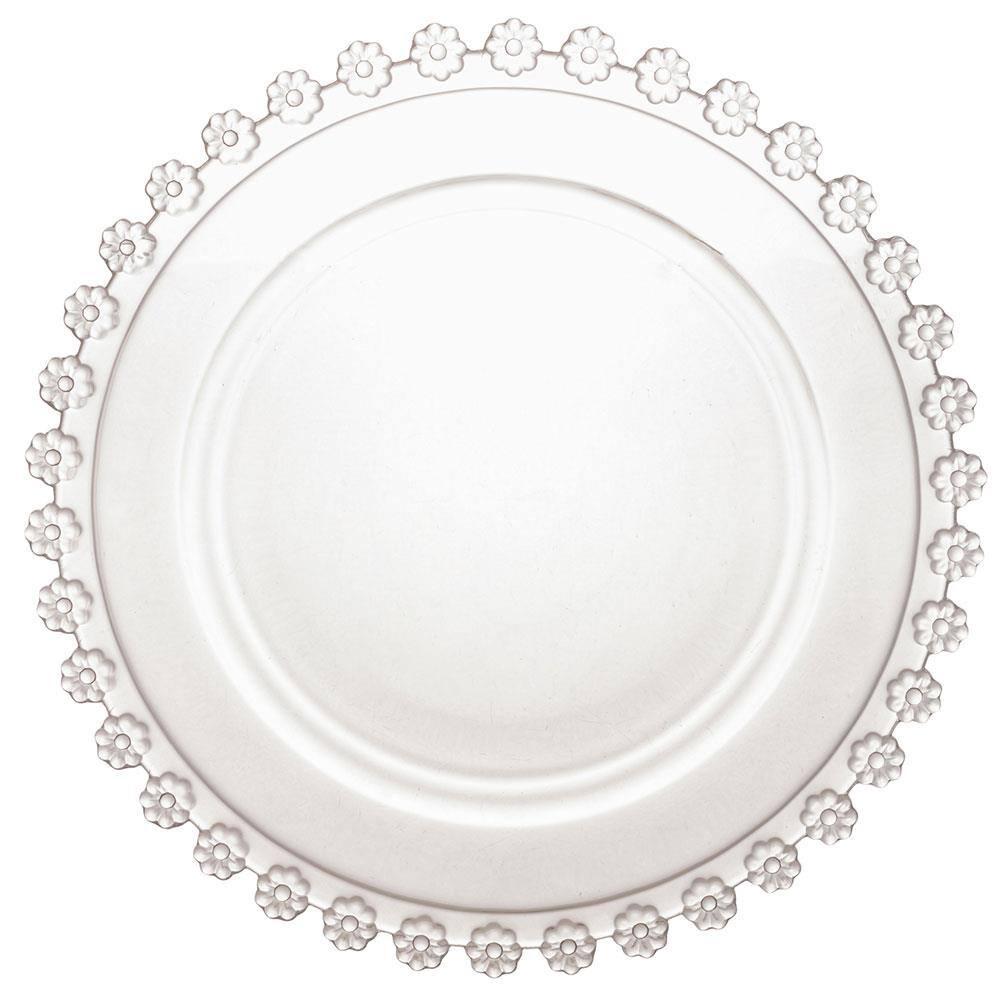 Sousplat de Cristal Wolff Mesa Daisy Transparente - 32 cm - 3