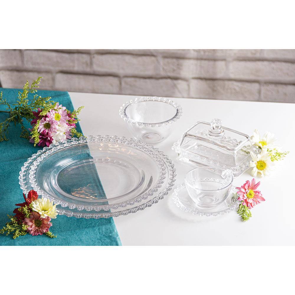 Sousplat de Cristal Wolff Mesa Daisy Transparente - 32 cm - 10