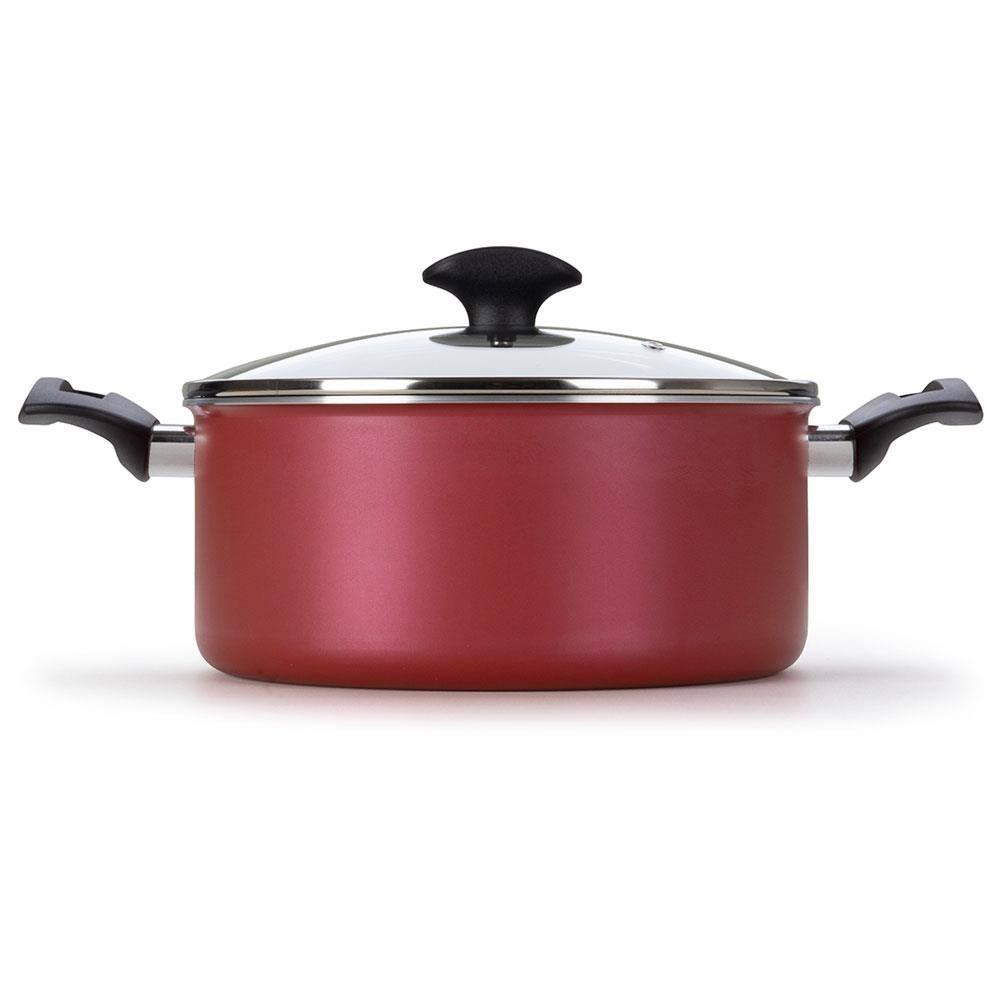 Caçarola Amora Multiflon com Antiaderente de Alumínio Vermelho Matte - 24cm - 2