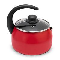 Chaleira Multiflon Paprika em Alumínio com Tampa de Vidro Vermelha - 2,4 L - 1