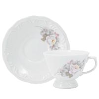 Aparelho de Jantar 20 Peças P.Schmidt Clássica Eterna em Porcelana com Xícara de Chá - Branco - 9