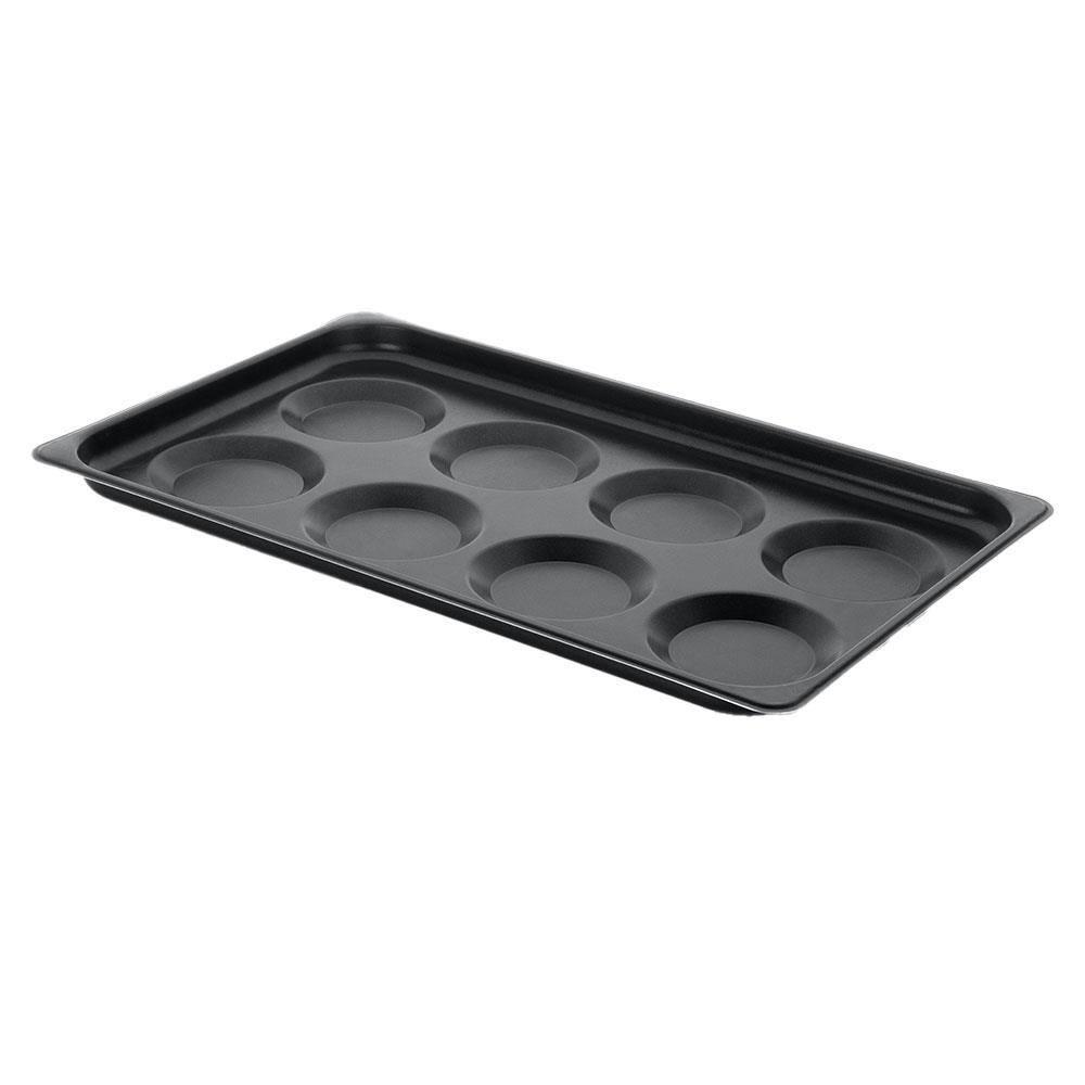 Bandeja Retangular Multiflon GN 1/1 com 8 Cavidades para Ovos - 33 x 53 cm - Preta - 1