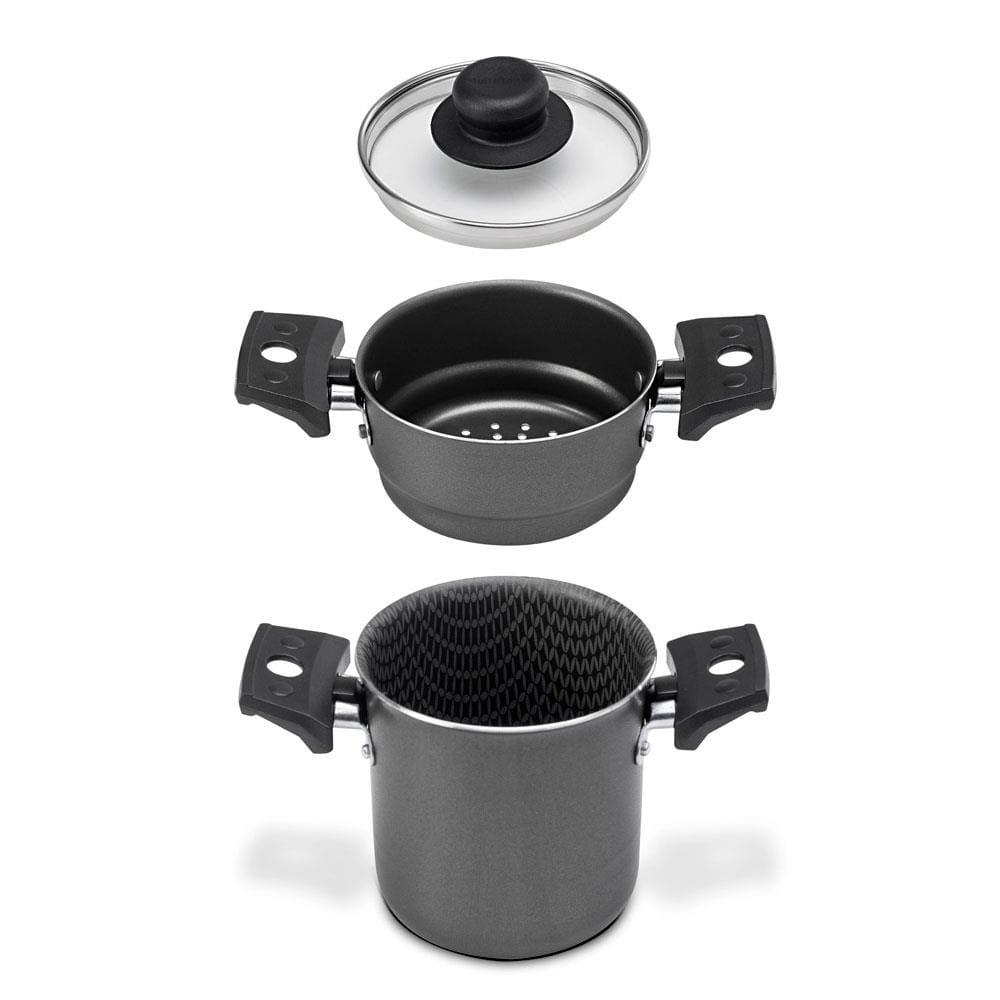 Mini Cuscuzeira Multiflon Antiaderente com Alça TPA Versátil - Cinza - 2