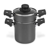 Mini Cuscuzeira Multiflon Antiaderente com Alça TPA Versátil - Cinza - 1