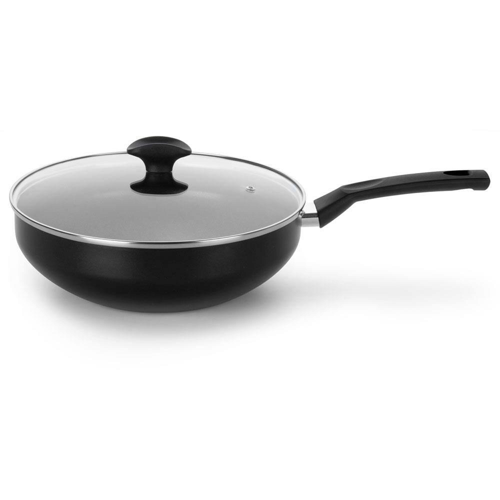 Frigideira Multiflon Induct+ Antiaderente Quartzo Preta com Tampa - 28 cm - 1