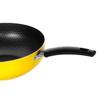 Frigideira Wok Amarela Multiflon com Cabo e Antiaderente - 24cm - 3