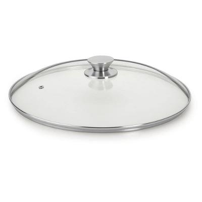 Tampa de Vidro Multiflon com Pomel Inox - 34cm de Diâmetro