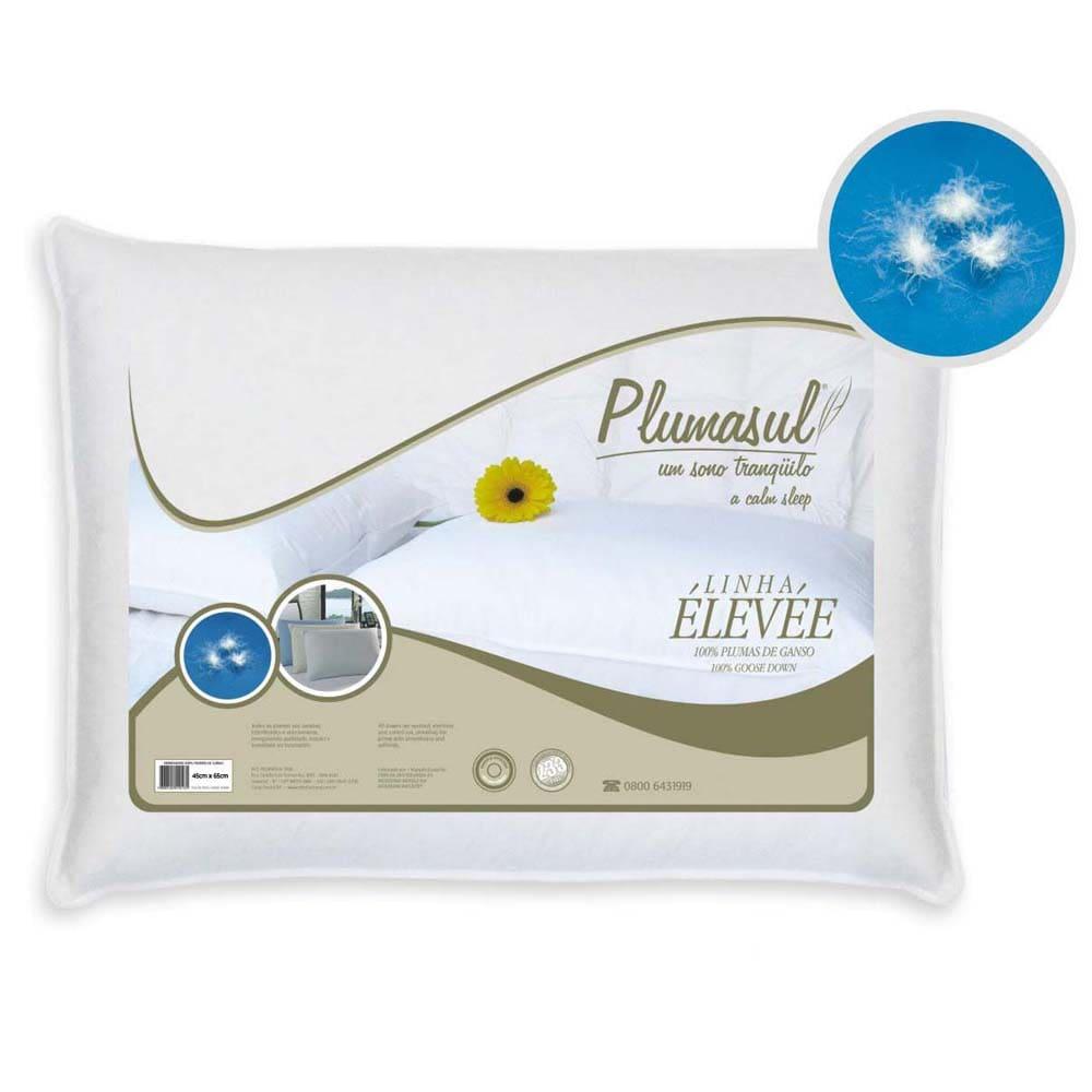 Travesseiro Plumasul 100% Plumas de Ganso Percal 233 Fios 45 x 65 cm - Branco - 1