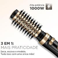 Escova Rotativa Mondial Argan ER-11 1000W Black Gold