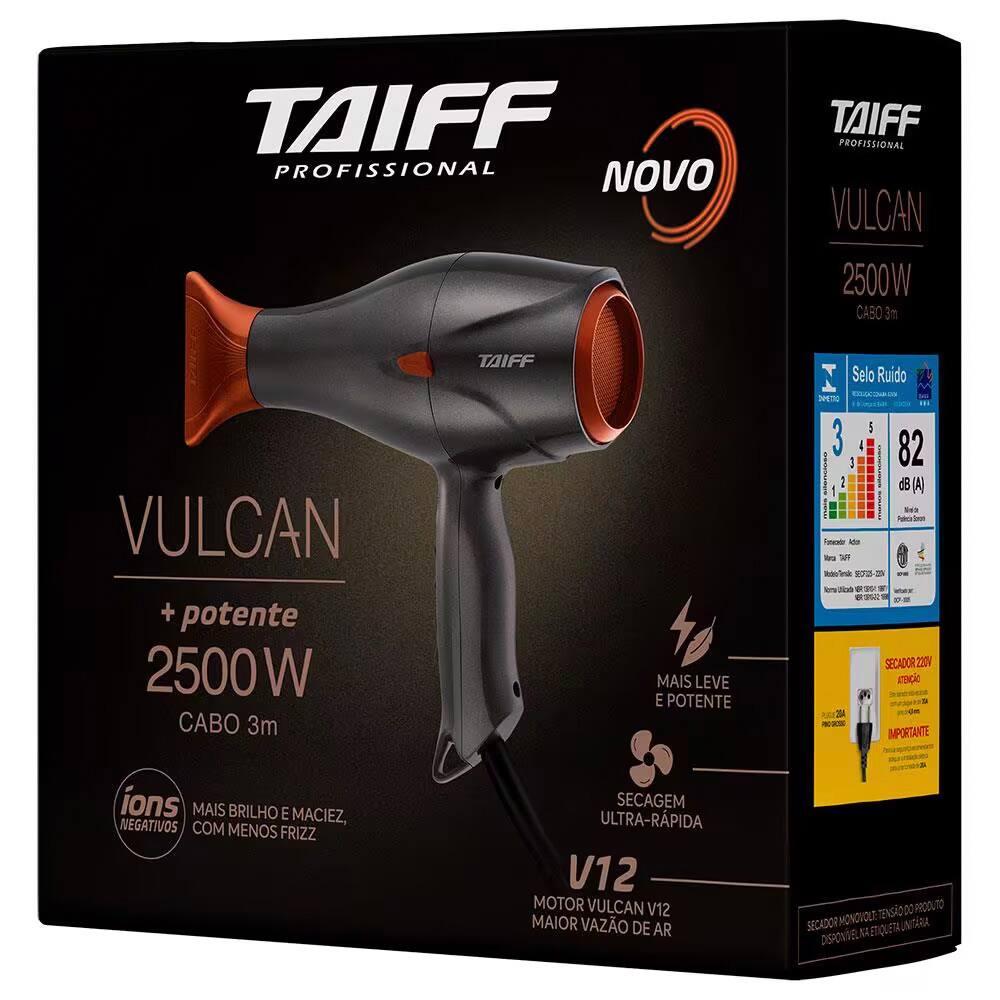 Secador de Cabelos Taiff Vulcan Diamante Íon Cerâmica Motor AC Profissional 2500W - Grafite - 6