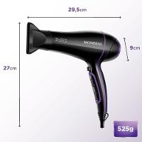 Secador de Cabelos Mondial Black Purple SCN-01 com Tourmaline Íon 2000W - Preto - 7
