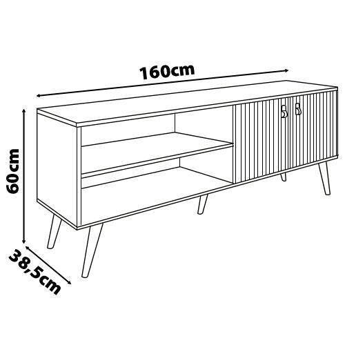 Rack Genialflex Amber com 2 Portas, 160 cm de Largura, Ideal para TV de até 60" - 4