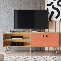 Rack Genialflex Amber com 2 Portas, 160 cm de Largura, Ideal para TV de até 60" - 1