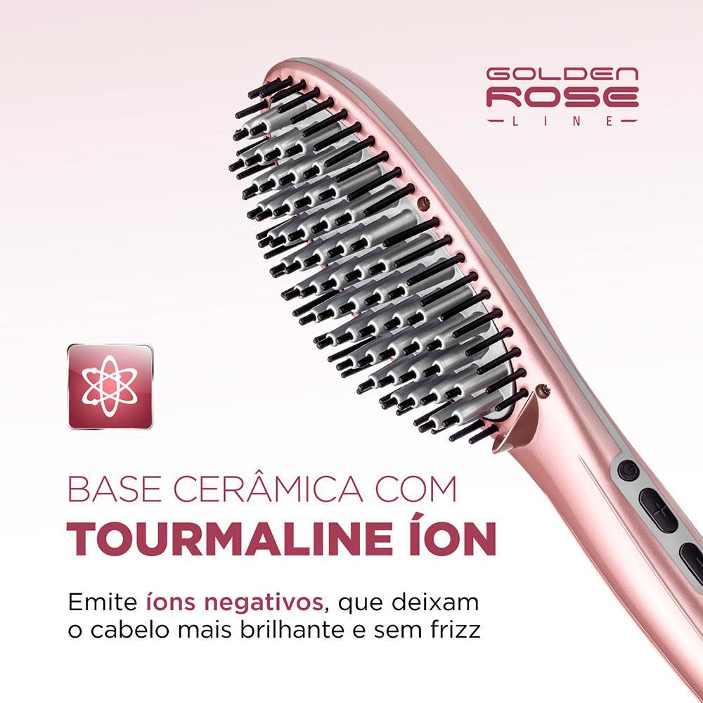 Escova Alisadora Mondial EA02 Golden Rose com Emissão de Íons e Cabo Giratório 230°C - Bivolt - 4