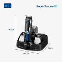 Aparador de Pelos Mondial Super Groom 10 em 1 BG-03 Sem Fio Preto/Azul - Bivolt - 7