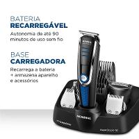 Aparador de Pelos Mondial Super Groom 10 em 1 BG-03 Sem Fio Preto/Azul - Bivolt