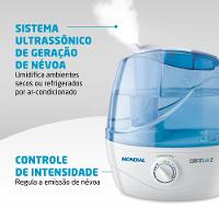 Umidificador de Ar Ultrassônico Mondial NUA-02 – Comfort Air 2 - 2,2 Litros Branco/Azul - Bivolt - 3