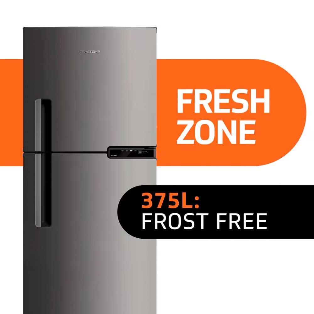 Geladeira Brastemp BRM44HK Frost Free Duplex com Compartimento Extrafrio e Fresh Zone Inox - 375L - 2