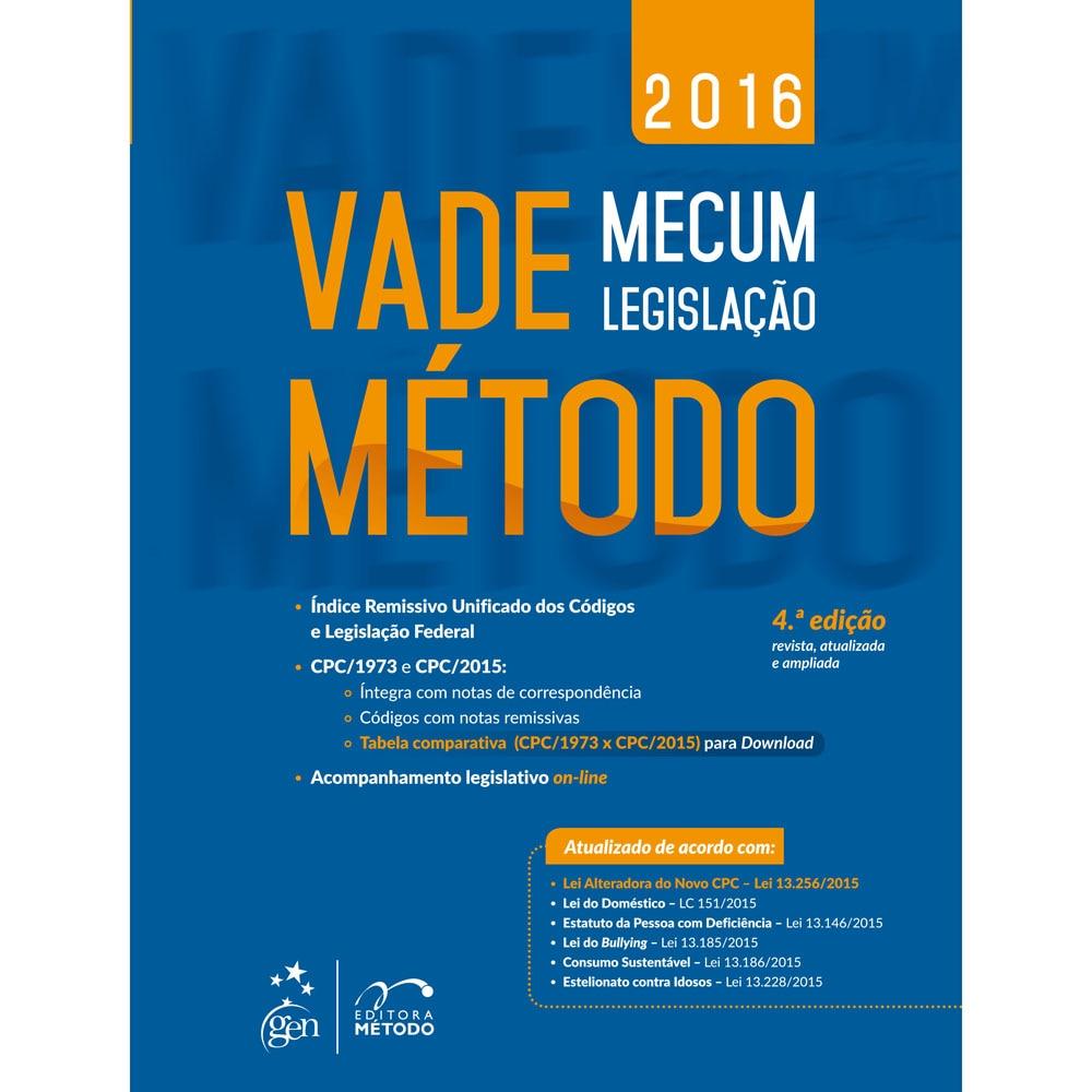 Livro - Vade Método: Mecum Legislação - 4ª Edição/2016 - Equipe Método - 1