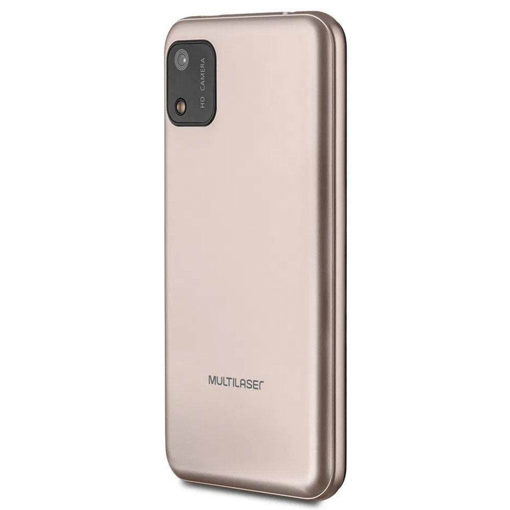Smartphone Multilaser E 2 Lite P9147 Dourado com 32GB, 1GB de RAM, Tela 4”, Android 10, Dual Chip, Câmera 2MP, 3G, Bluetooth e Processador Quad core - 8