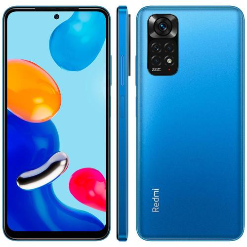 Smartphone Xiaomi Redmi Note 11 Azul Escuro Tela de 6,43", 128GB, 4GB de RAM, Câmera Traseira Quádrupla, Android 11 e Processador Snapdragon 680