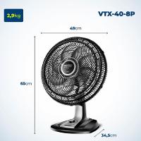 Ventilador de Mesa 40cm Mondial Super Turbo VTX-40-8P 8 Pás 3 Velocidades Preto - 6
