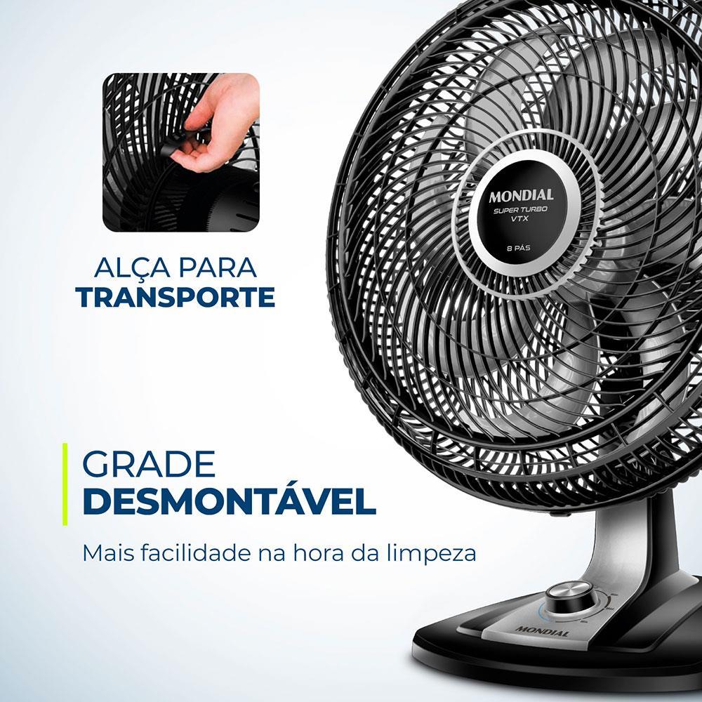 Ventilador de Mesa Mondial VTX-50-8P Preto - 50 cm - 5
