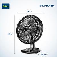 Ventilador de Mesa Mondial VTX-50-8P Preto - 50 cm - 7