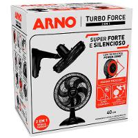 Ventilador 2 em 1 Mesa/Parede Arno Turbo Force VF42 40cm com 3 Velocidades e 6 Pás - Preto - 9