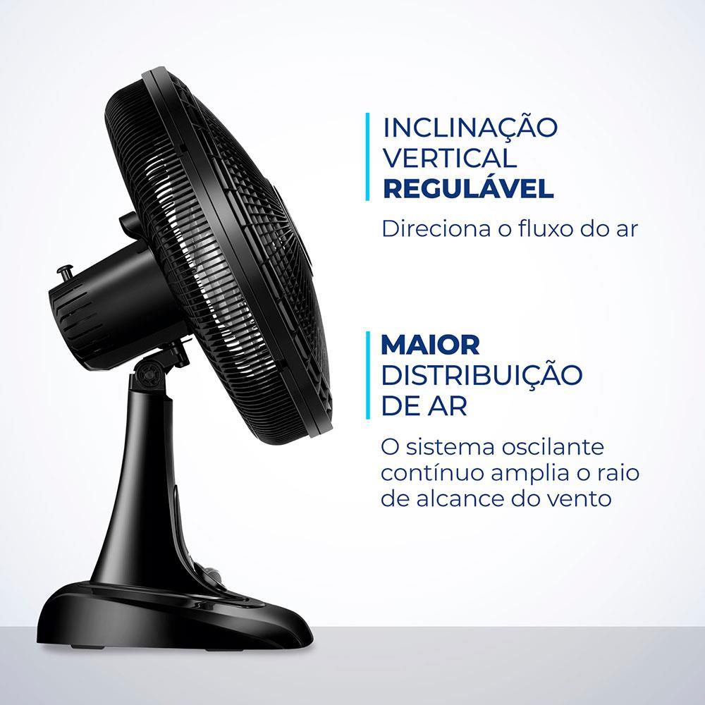 Ventilador de Mesa Mondial Super Power 40cm VSP40 B 6 Pás 3 Velocidades Preto - 4