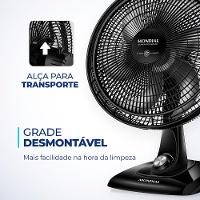 Ventilador de Mesa Mondial Super Power 40cm VSP40 B 6 Pás 3 Velocidades Preto - 5