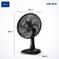Ventilador de Mesa 30cm Mondial Super Power VSP-30-B 6 Pás 3 Velocidades - Preto - 6