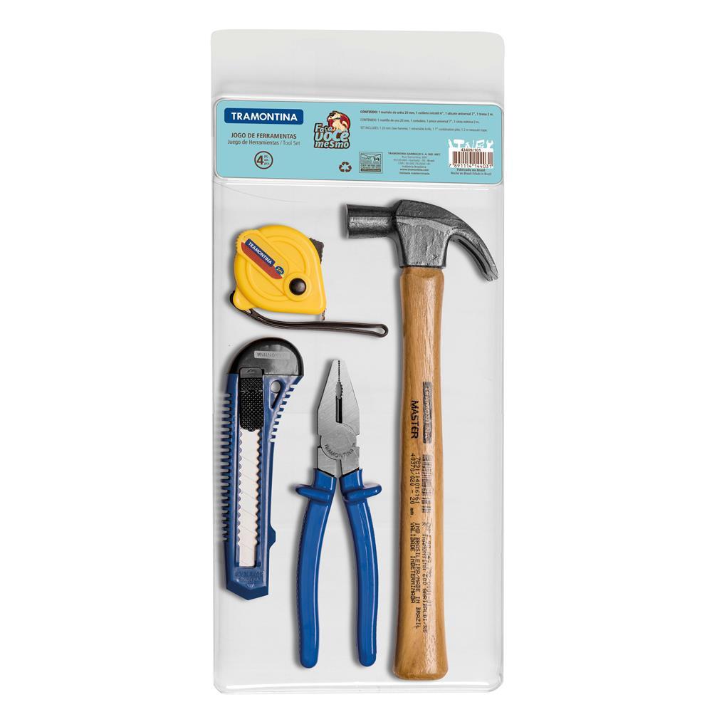 Kit de Ferramentas Tramontina 4 Peças com Martelo e Alicate - 1