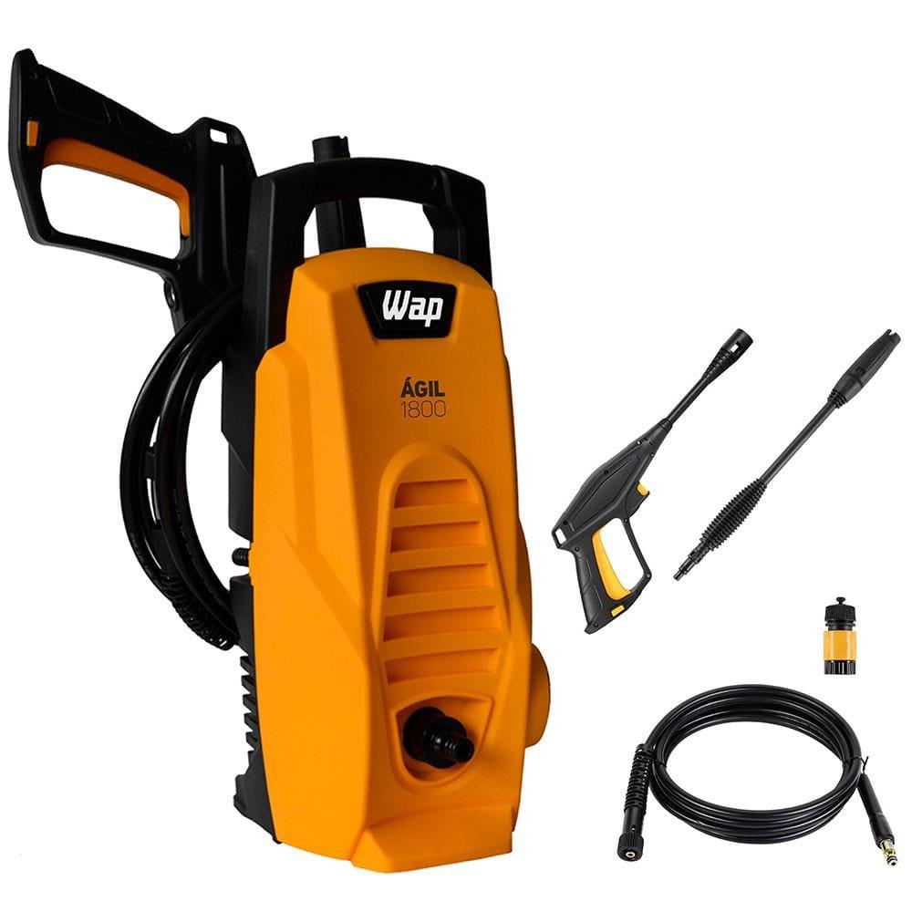 Lavadora de Alta Pressão Wap Ágil 1800 Compacta com Jato de Água Leque e Concentrado, 1300PSI e Sistema Stop Total - 1400W - 1