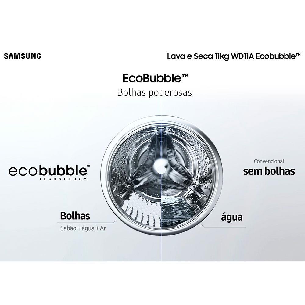 Lava e Seca Samsung WD11A 3 em 1 Inox Look com Ecobubble e Lavagem a Seco WD11A4453BX – 11 kg - 4