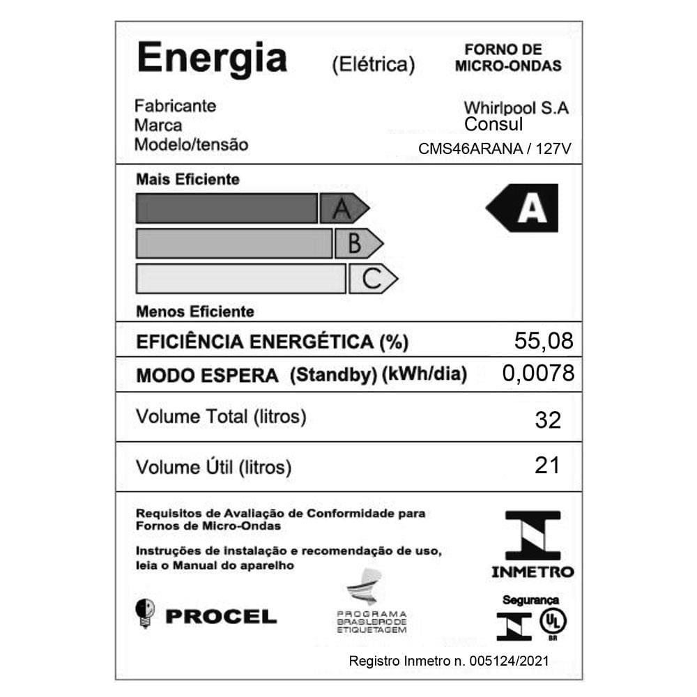 Forno de Micro-ondas Consul CMS46AR com Função Menu Fácil 32L - Prata - 15