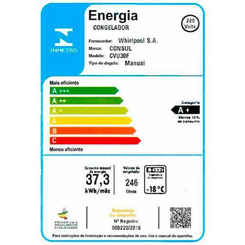 Freezer Vertical Consul CVU30FB 1 Porta – 246 L - 5