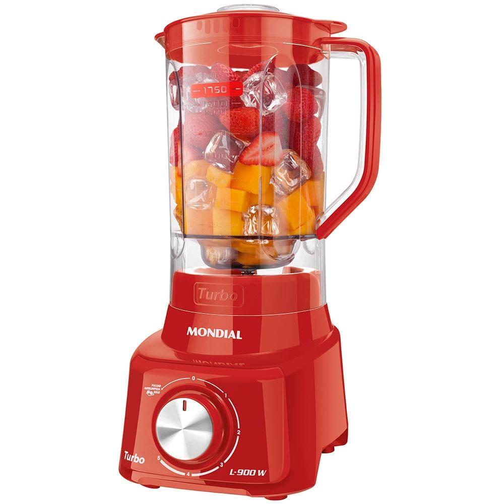 Liquidificador Mondial Turbo L900 Vermelho 900W com 5 Velocidades - 1