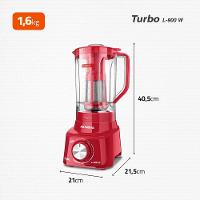 Liquidificador Mondial Turbo L900 Vermelho 900W com 5 Velocidades - 8