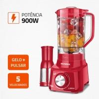 Liquidificador Mondial Turbo L900 Vermelho 900W com 5 Velocidades - 2