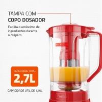 Liquidificador Mondial Turbo L900 Vermelho 900W com 5 Velocidades - 5