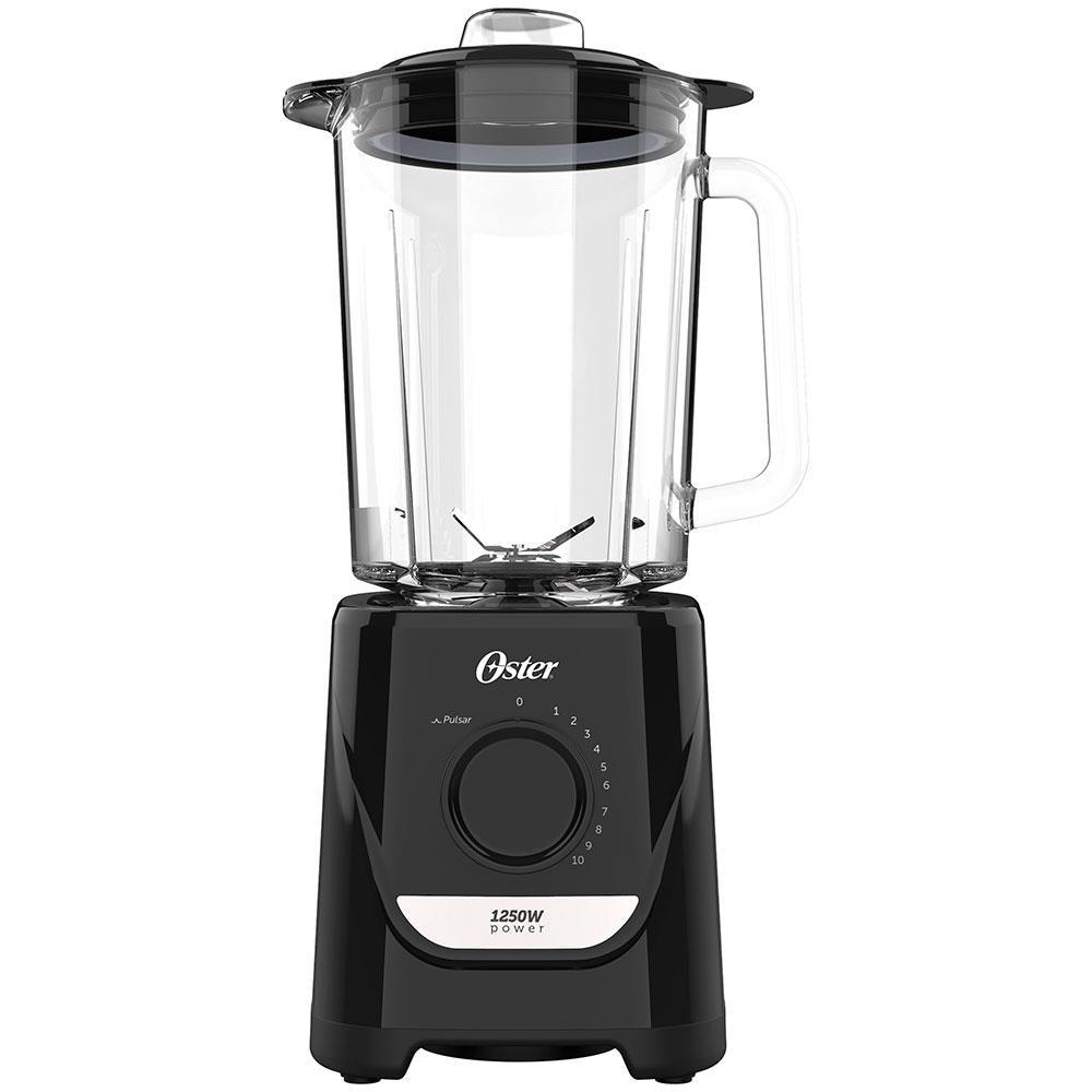 Liquidificador Oster OLIQ520 Preto com Copo de Vidro, 1250W e 10 Velocidades - 1