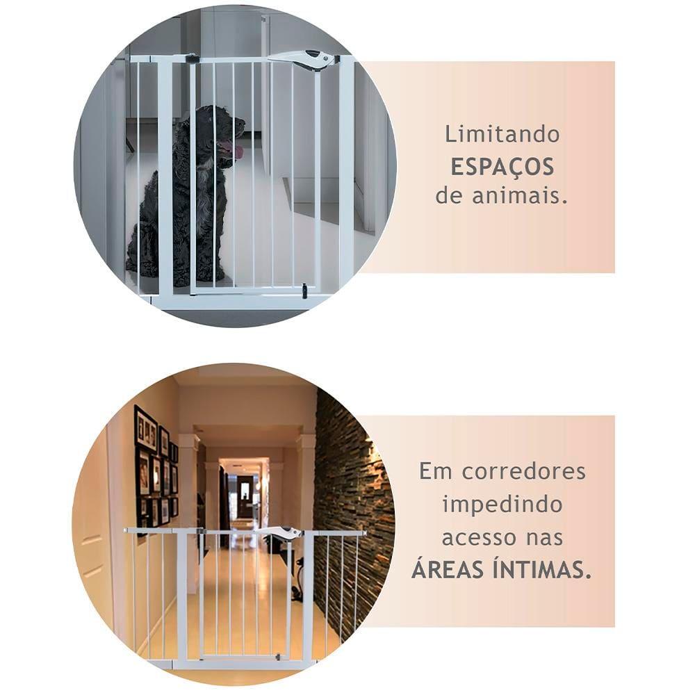 Grade para Porta - Portãozinho 70X90 CM Utimil EP200 em Aço Branco - 8