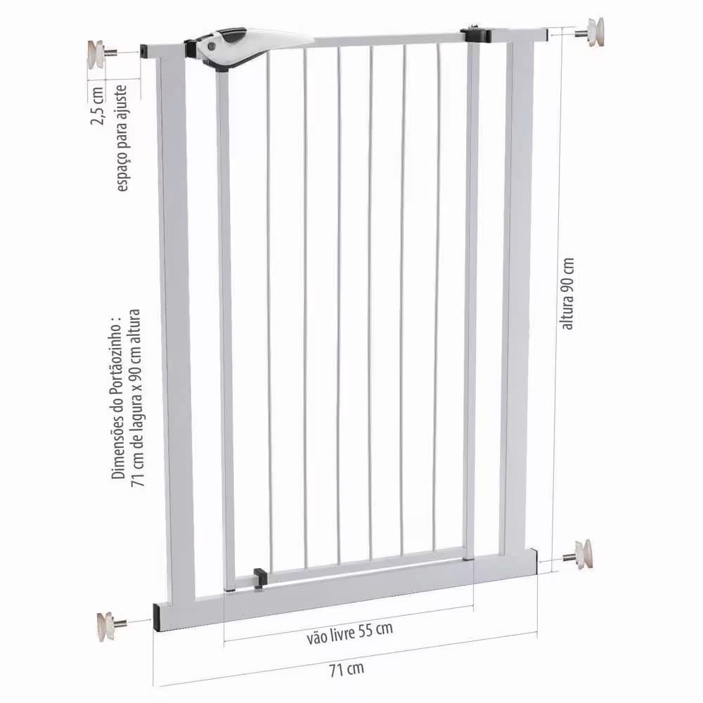Grade para Porta - Portãozinho 70X90 CM Utimil EP200 em Aço Branco - 9