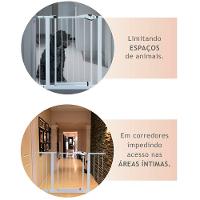 Grade para Porta - Portãozinho 70X90 CM Utimil EP200 em Aço Branco - 8