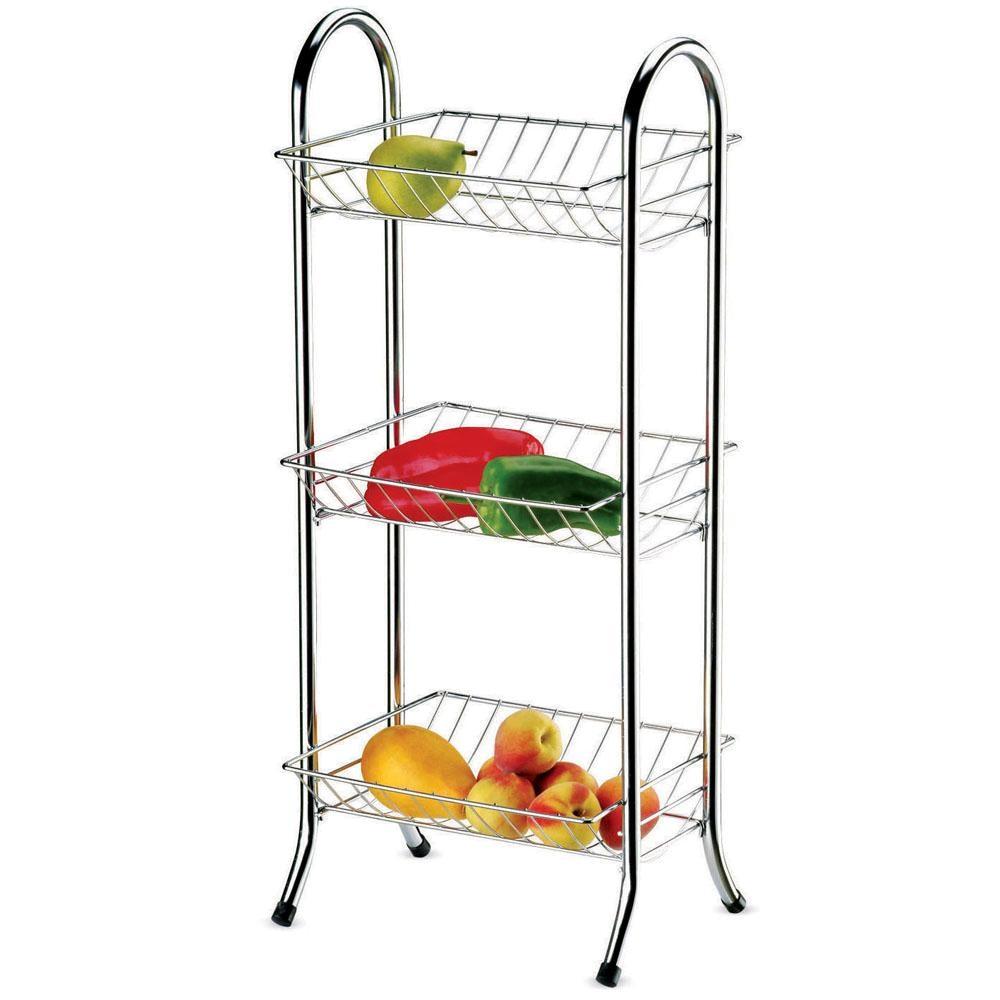 Fruteira 3 Andares Desmontável Utimil CR435 em Aço e Arame Cromado - 1