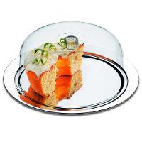 Prato para Bolo Brinox 2373/100 em Inox e Acrílico - 30cm - 1