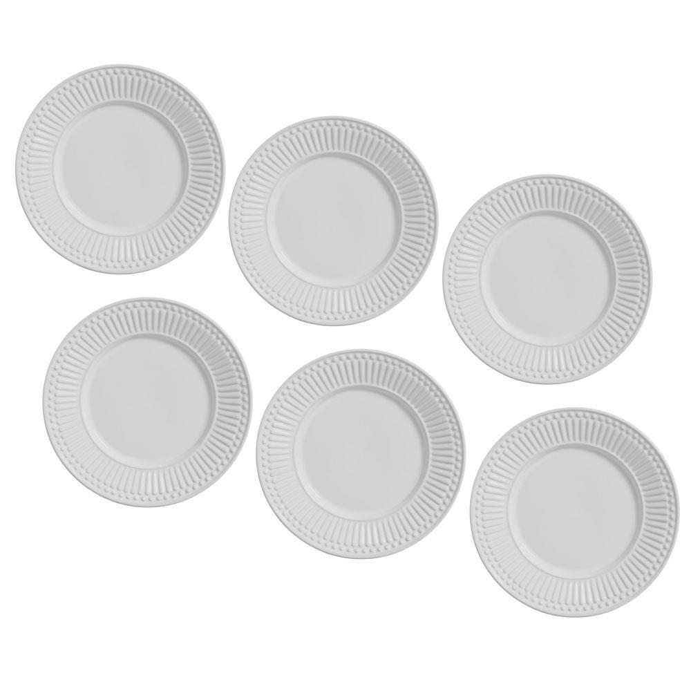 Conjunto de Pratos de Sobremesa Porto Brasil Roma em Faiança Feldspática – 6 Peças - 1