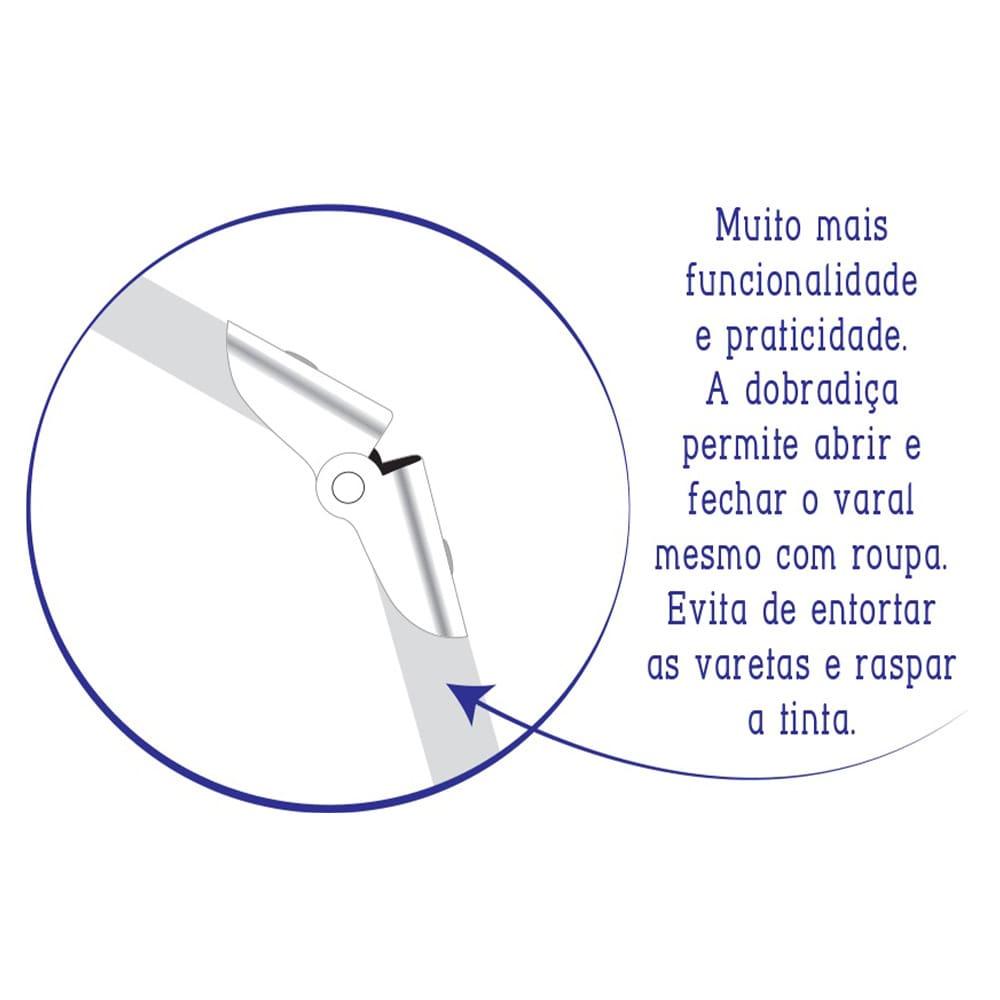 Varal de Chão com Abas Utimil Luxo EP003 em Aço e Polipropileno - 6